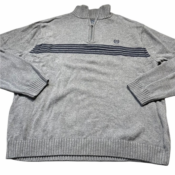 Chaps Men’s Gray Quarter Zip Long Sleeve Pullover - Picture 8 of 9